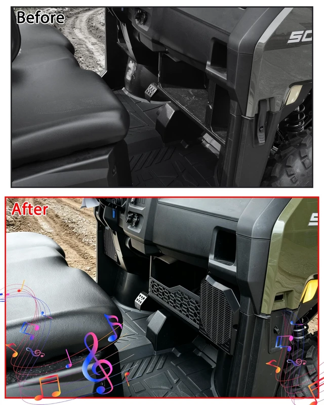 Alt view image 2 of 5 - KEWISAUTO 6.5" Under Dash Speaker Pod Enclosures Holder for Ranger 500 2026