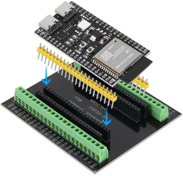 Alt view image 2 of 5 - 3 Set ESP32-S3 N16R8 Kit with 16MB Flash 8MB PSRAM ESP32 S3 Expansion Boards Terminals Cable Compatible with Arduino IDE MicroPython
