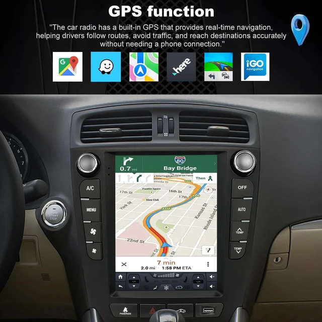 Alt view image 5 of 5 - 4+64G Upgrade 5GWifi Car Radio for Lexus IS250 IS300 IS350 2006-2012, Car Audio 9.7Inch Touch Screen Stereo Replacement Tesla Style, Wireless Carplay Android Auto Back up Camera GPS SWC FM Blue