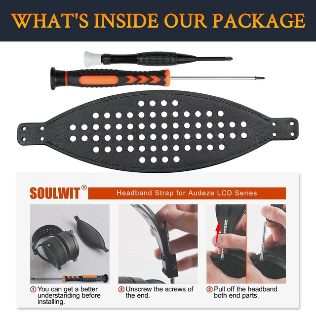 Alt view image 4 of 4 - SOULWIT Headband Strap for Audeze LCD Series - Black