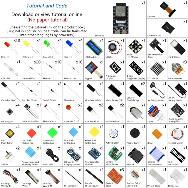 Alt view image 2 of 5 - Freenove ESP32 Kit ESP32-S3 Camera Board Ultimate Starter Kit