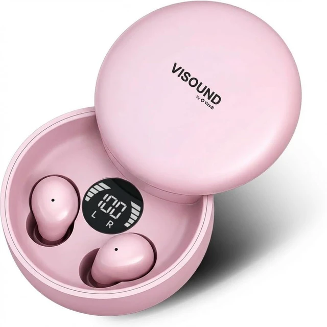 Main image of VISOUND VionB Air Invisible Earbuds Wireless Bluetooth 5.4 for Small Ears, Mini Tiny Ear Buds, IPX5 Waterproof, Sound Isolating Fit, ENC Mic for Clear Calls, Discreet in-Ear Headphones (Rose Qu