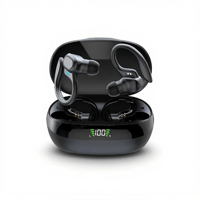 Main image of Yunir Bluetooth Earbuds, Smart Noise Cancellation 4D Stereo Surround Sound Sports Headphones, Earphone with Earhooks Data Cable, for Sport Running Workout Gym