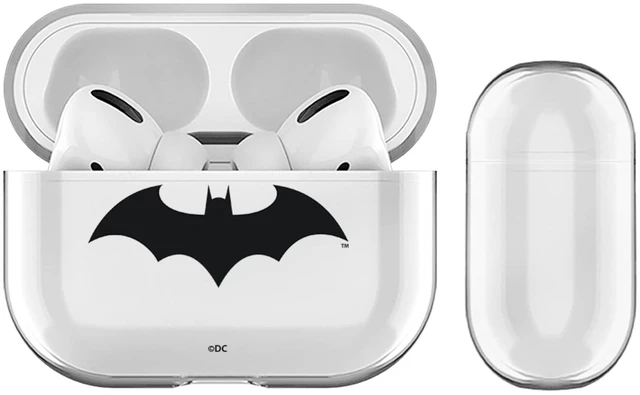 Main image of Head Case Designs Officially Licensed Batman DC Comics Hush Logos Clear Hard Crystal Cover Compatible with Apple AirPods Pro Charging Case