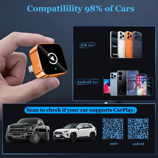 Alt view image 2 of 5 - 2026 Upgraded Wireless CarPlay Adapter for iPhone & Android Android Phone