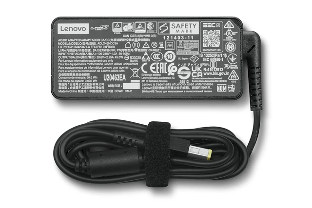 Alt view image 3 of 3 - Lenovo - 45W AC Adapter - Slim Tip - Model Number ADLX45NDC3A