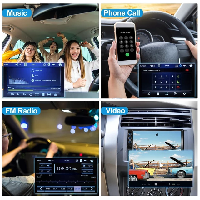 Alt view image 4 of 5 - 7 inch Double Din Car Stereo,Carplay Screen for Car with Wireless Apple Carplay & Android Auto,Backup Camera,Car Audio Receivers with Voice Control, MirrorLink, Bluetooth, SWC, FM Car Stereo