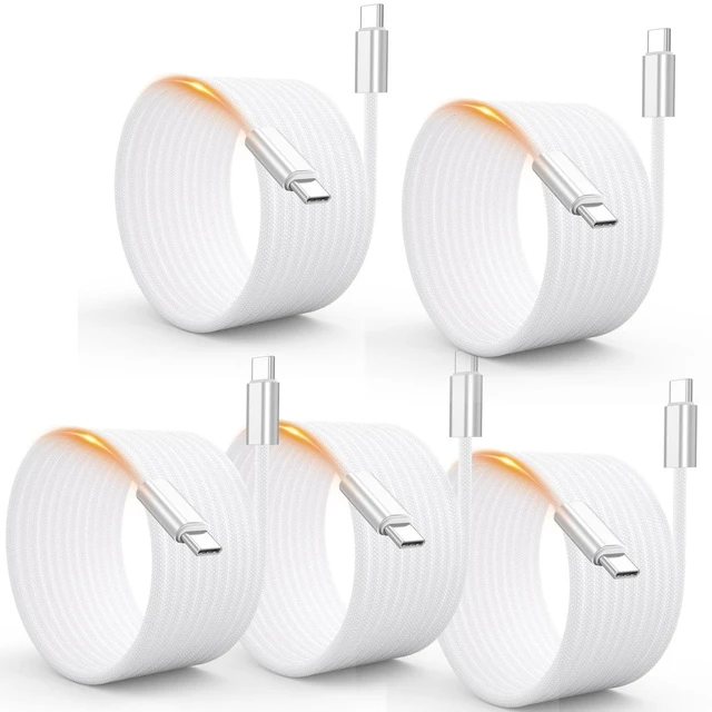 Main image of 15FT USB C Fast Charge & Data Cable Long 5-PK,USBC 220W for Apple,Sam/Sung