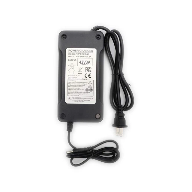 Alt view image 2 of 4 - 42V 3A Power Supply Adapter Charger for 36V 10S Lithium Li-ion Battery Pack with 5.5x2.5mm DC Plug and 5.5x2.1mm Adapter
