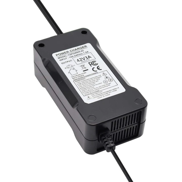 Alt view image 3 of 4 - 42V 3A Power Supply Adapter Charger for 36V 10S Lithium Li-ion Battery Pack with 5.5x2.5mm DC Plug and 5.5x2.1mm Adapter