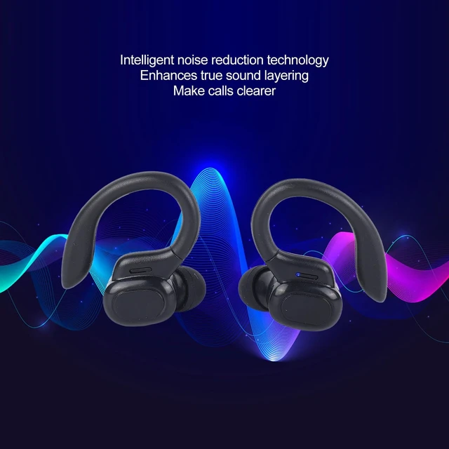 Alt view image 5 of 5 - Yunir Bluetooth Earbuds, Smart Noise Cancellation 4D Stereo Surround Sound Sports Headphones, Earphone with Earhooks Data Cable, for Sport Running Workout Gym