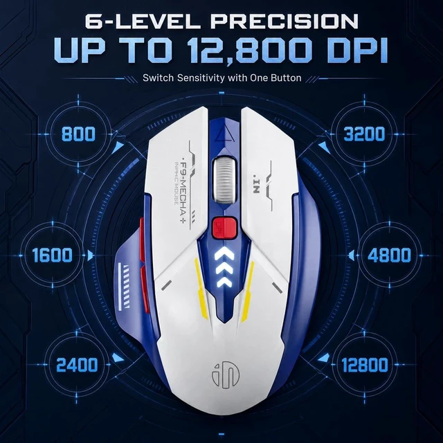 Alt view image 2 of 5 - INPHIC A9 Wireless Gaming Mouse, Rechargeable, 12800 DPI