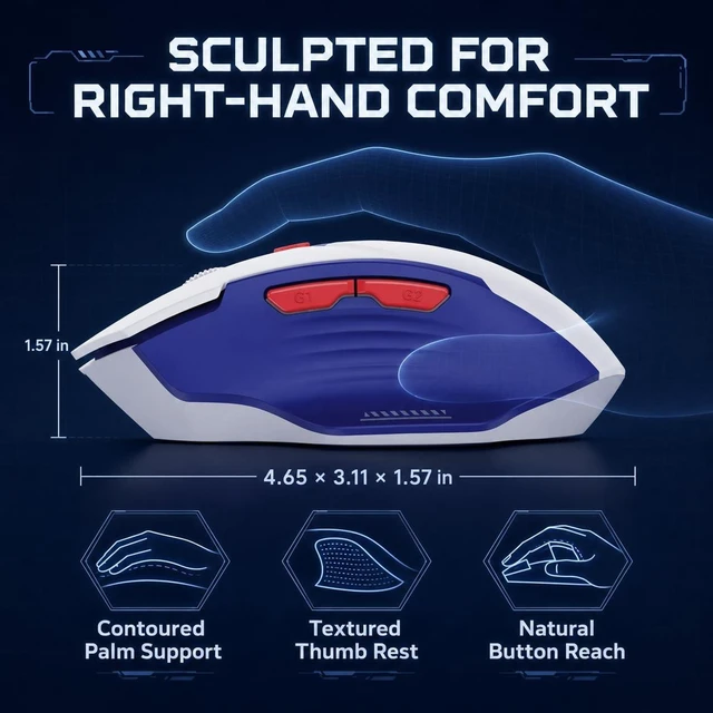 Alt view image 3 of 5 - INPHIC A9 Wireless Gaming Mouse, Rechargeable, 12800 DPI