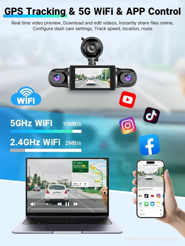 Alt view image 5 of 5 - XGU 4 Channel Dash Cam 360 View, 4-Way Front Rear Inside Recording
