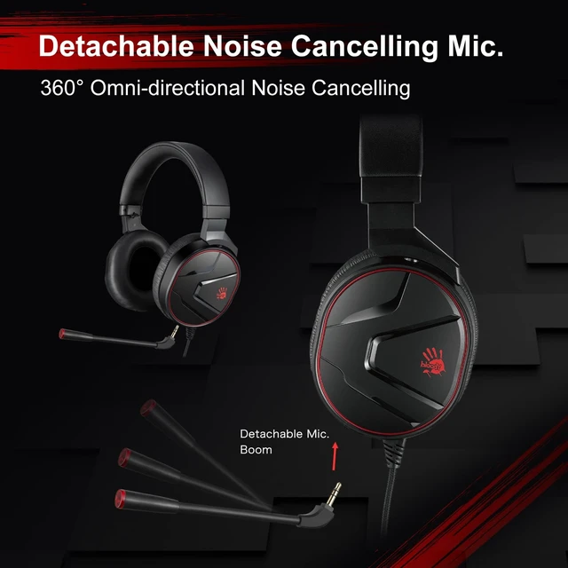 Alt view image 4 of 5 - Bloody G600i Wired Gaming Headset with Microphone, Black