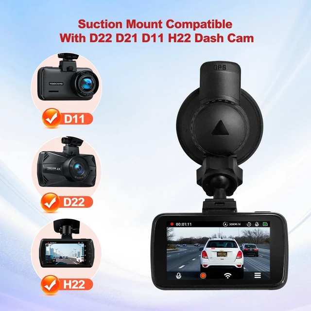 Alt view image 2 of 5 - YEECORE Dash Cam Suction Cup Mount with GPS Receiver Module, TypeC USB Port Compatible H22 D22 D21 D11 Dash Cameras