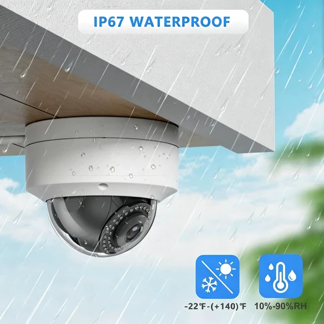 Alt view image 4 of 5 - Real HD Analog 4K Outdoor Security Camera, Vandal Dome 8MP CCTV-Coax-BNC, 2.8MM Lens 65ft Night Vision, 100 Angle, 4 in 1 (TVI/CVI/AHD/CVBS) DVR Required, Not Included