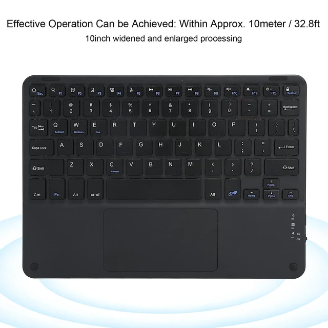 Alt view image 3 of 5 - Bluetooth Keyboard, MultiFunction Scissor Keyboard with Touchpad External Computer 10in Ultra-Slim Portable Keyboard(Black)