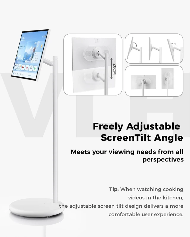 Alt view image 4 of 5 - VLH 27 FHD Touch Screen Rolling TV, Smart Portable TV on Wheels, 6G+128GB, 27000mAh Battery, Android 15 OS, EDLA-Certified, Wireless Tablet TV with Voice Remote Control, Built-in 13MP Camera