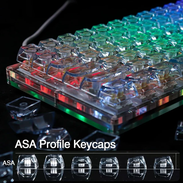 Alt view image 4 of 5 - Tsungup Crystal Clear Blue Keycaps - Jelly Custom Key caps Keyboard Keycap