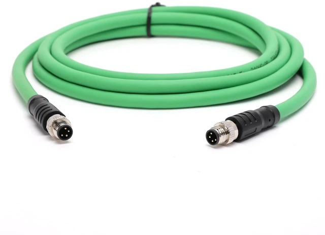 Main image of HangTon M8 to M8 Patch Cord Cable for Beckhoff Actuator Sensor Industrial Automation EtherCAT EtherNet Profinet Fieldbus, A-Code Male 4pin to 4pin, PUR Shielded, 3M