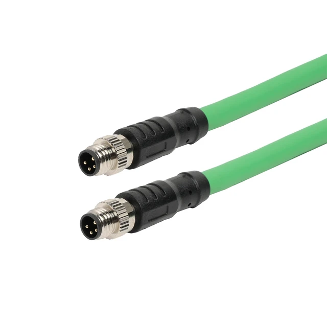 Alt view image 2 of 4 - HangTon M8 to M8 Patch Cord Cable for Beckhoff Actuator Sensor Industrial Automation EtherCAT EtherNet Profinet Fieldbus, A-Code Male 4pin to 4pin, PUR Shielded, 3M