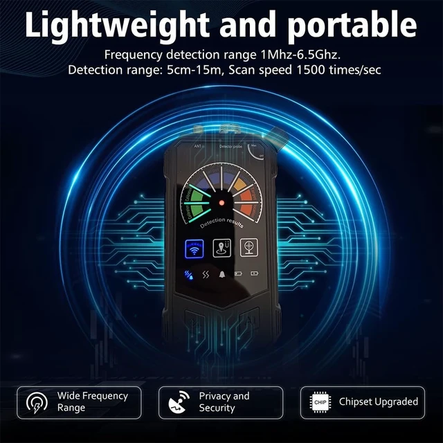 Alt view image 3 of 5 - Small Hidden Camera Detectors, Hidden Devices detectors with AI Auto Scan, Magnetic GPS Tracker/Bug Detectors, Listening Device Detector, Infrared Camera Finder, LED Display