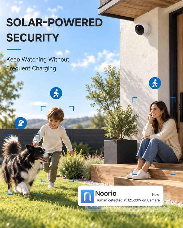 Alt view image 5 of 5 - Noorio Magnetic Wireless Security Camera Outdoor, Built-in 32GB Storage