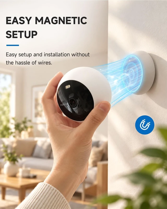 Alt view image 2 of 5 - Noorio Magnetic Wireless Security Camera Outdoor, Built-in 32GB Storage