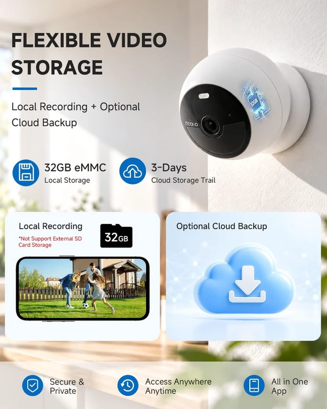 Alt view image 3 of 5 - Noorio Magnetic Wireless Security Camera Outdoor, Built-in 32GB Storage