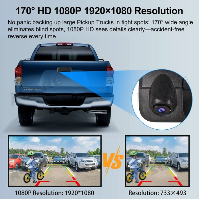 Alt view image 3 of 5 - ASURE Tailgate Handle Backup Camera for 2007-2013 Toyota Tundra