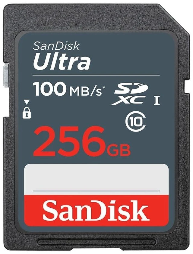 Main image of SanDisk Ultra 256GB SDXC Memory Card, up to 100MB/s, Class 10, Black/Grey
