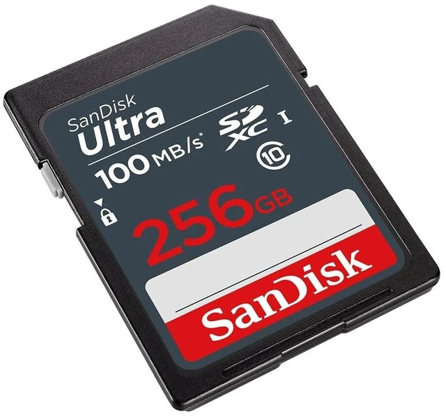 Alt view image 3 of 3 - SanDisk Ultra 256GB SDXC Memory Card, up to 100MB/s, Class 10, Black/Grey