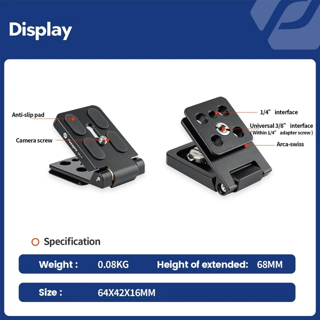 Alt view image 3 of 3 - Fotopro Quick Release Plate, Horizontal & Vertical Shooting Switch, QAL-F