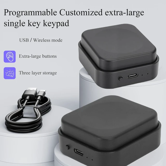 Alt view image 2 of 5 - VBESTLIFE Large Enter Key, Bluetooth 2.4GHz Wired 3 Mode Programmable Large Single Key Keypad for Copy Paste Gaming Work