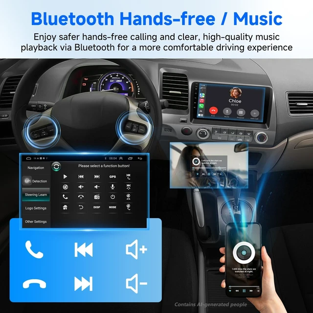 Alt view image 5 of 5 - VQU Android 15 Radios for Honda Civic 2006-2011 Stereo with Factory Screen