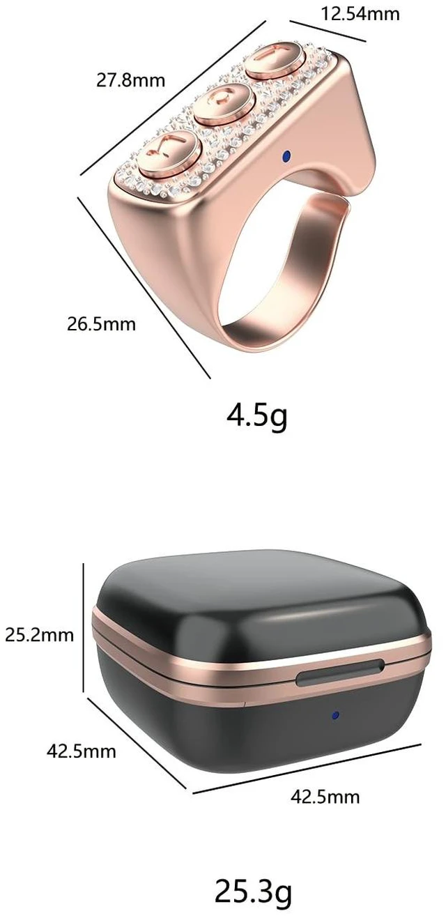 Alt view image 2 of 5 - TTring TikTok Remote Control with Glitter Diamonds for TikTok, Remote Control for TikTok, TikTok Scrolling Ring for iPhone, iPad, iOS, Android (Pink)