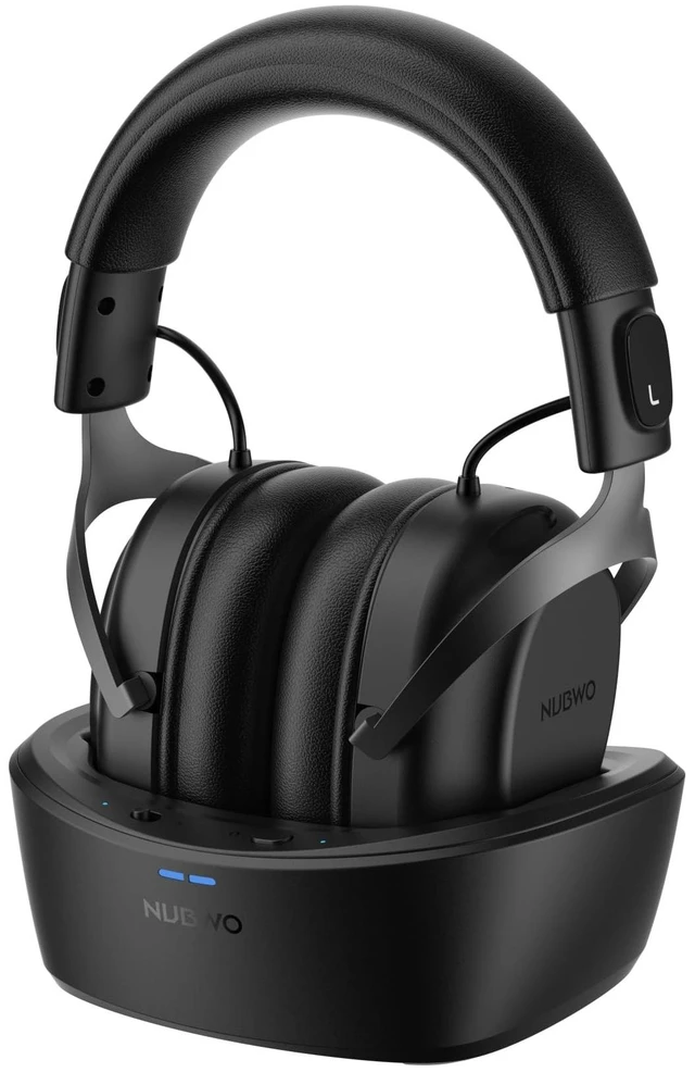 Main image of NUBWO Wireless Over-Ear Headphones with Charging Base, 2.4GHz Bluetooth Headphones, 20ms Ultra Low Latency, 65H Playtime, Bluetooth 5.3, 3.5mm AUX