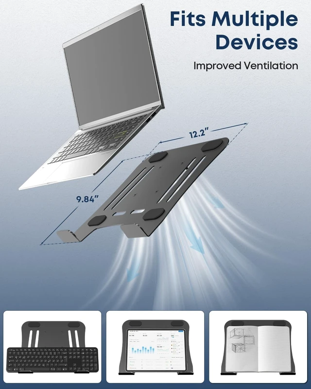 Alt view image 3 of 5 - Dual Monitor and Laptop Desk Mount fits 17-32 Inch, Full Motion