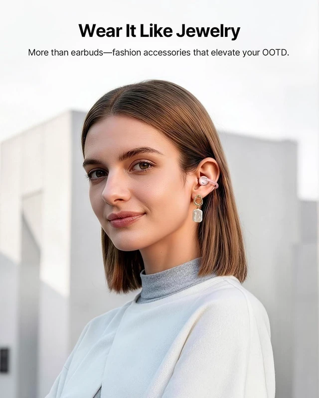 Alt view image 2 of 5 - Baseus Bowie MC2 Air Open Ear Clip-on Earbuds, CloudComfort Air Cushions for Workout Running, 11mm Drivers Super Bass 2.0, IP67 Waterproof, 40H Playtime, Flexible Secure Fit Earbuds