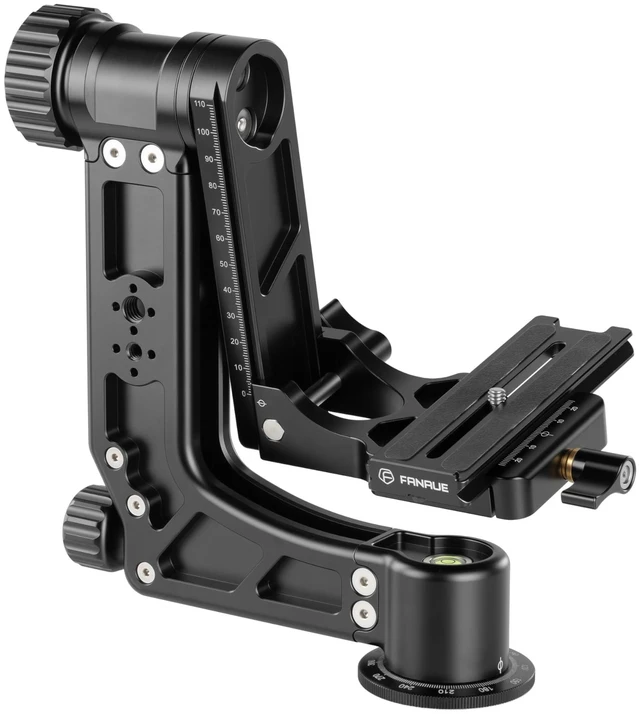 Main image of FANAUE Gimbal Head for Tripod Heavy Duty Aluminum Alloy 360 Degree Panoramic Gimbal Tripod Head with 1/4'' Standard Quick Release Plate, Max Load 44lb/20kg