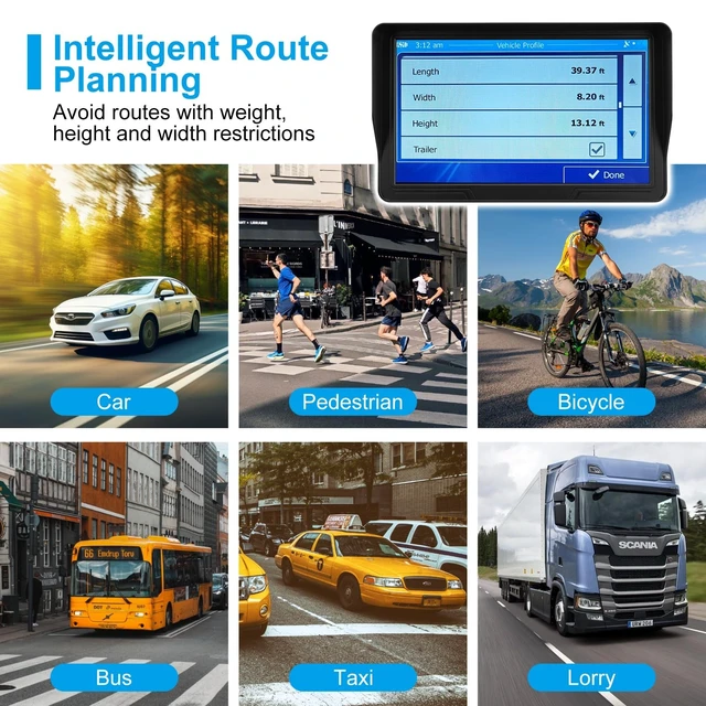 Alt view image 2 of 5 - GPS Navigator for Car Truck RV, 9-Inch HD Touchscreen GPS for Car with 2026 Maps Free Lifetime Updates, Voice Turn-by-Turn Guidance, Custom Truck Routing, Speed & Red Light Camera Alerts