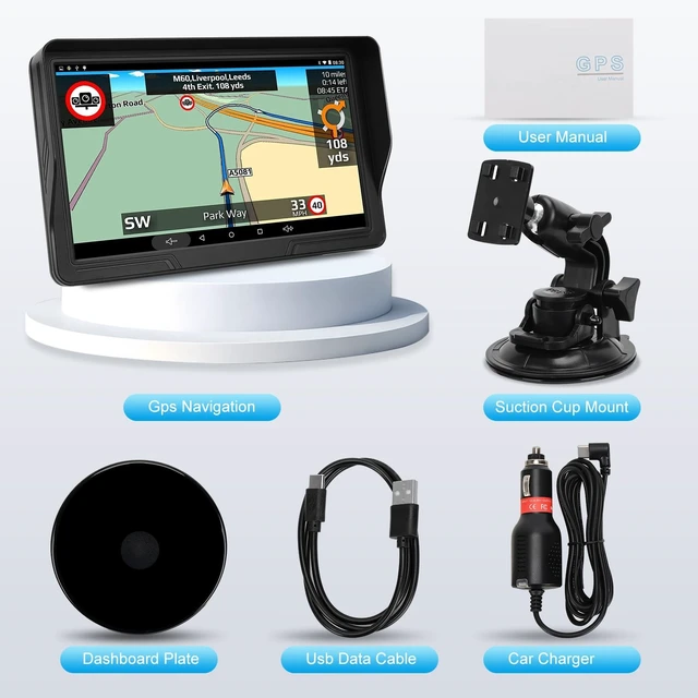 Alt view image 5 of 5 - GPS Navigator for Car Truck RV, 9-Inch HD Touchscreen GPS for Car with 2026 Maps Free Lifetime Updates, Voice Turn-by-Turn Guidance, Custom Truck Routing, Speed & Red Light Camera Alerts