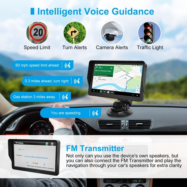 Alt view image 3 of 5 - GPS Navigator for Car Truck RV, 9-Inch HD Touchscreen GPS for Car with 2026 Maps Free Lifetime Updates, Voice Turn-by-Turn Guidance, Custom Truck Routing, Speed & Red Light Camera Alerts