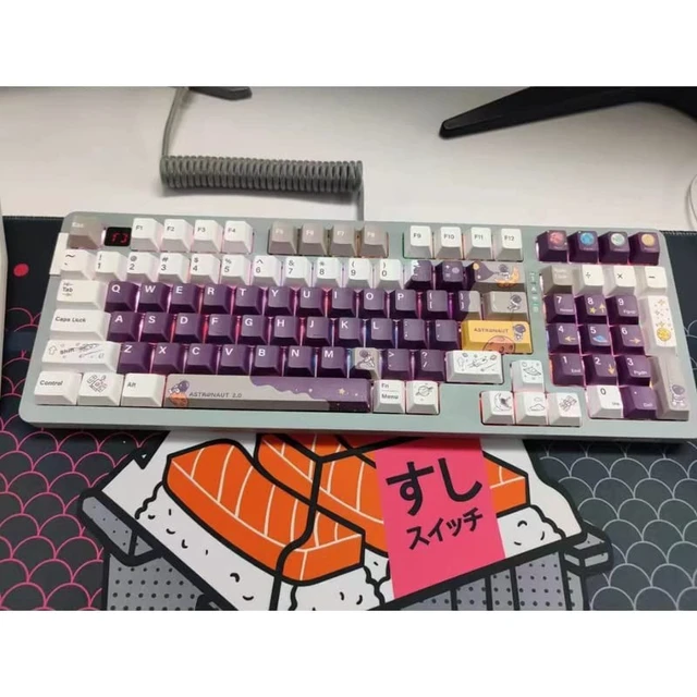 Alt view image 3 of 5 - daixiahu Keycaps Purple Astronaut Theme Cherry Height 142 Keys PBT Material Opaque