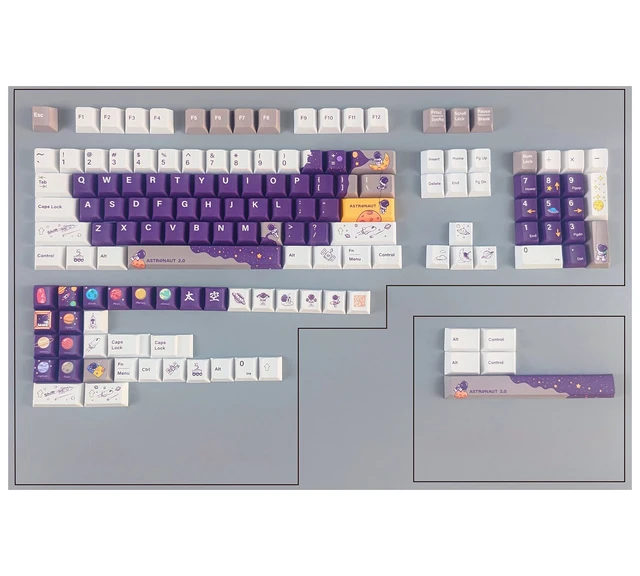 Alt view image 5 of 5 - daixiahu Keycaps Purple Astronaut Theme Cherry Height 142 Keys PBT Material Opaque