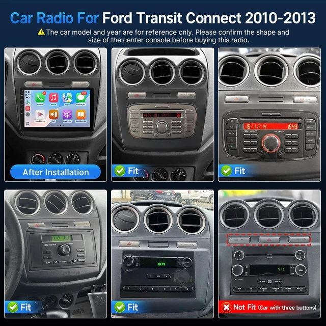 Alt view image 2 of 5 - Radio for Ford Transit Connect 2010-2013 Screen with Carplay Android Auto