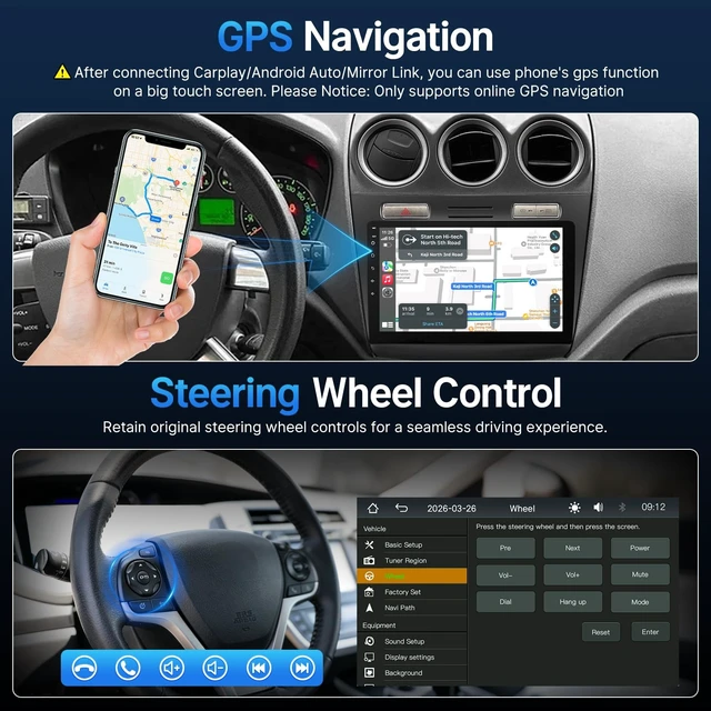 Alt view image 5 of 5 - Radio for Ford Transit Connect 2010-2013 Screen with Carplay Android Auto