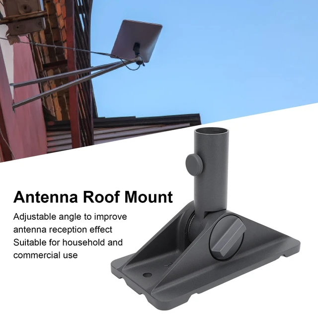 Alt view image 3 of 5 - Universal Adjustable Roof Mount Antenna Bracket, Stable Support and Angle Adjustment for Satellite Device, High Strength Aluminum Alloy Antenna Roof Mounted Bracket for Wall