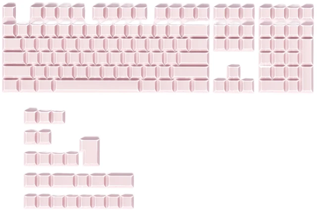 Main image of Ussixchare Pink PBT Shine Through Keycaps, Side Printed Translucent Keycaps, Double Shot Cherry Profile for MX Switches Mechanical Keyboard